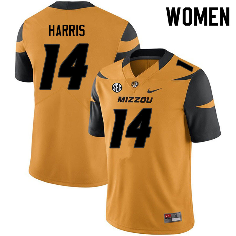 Women #14 BJ Harris Missouri Tigers College Football Jerseys Sale-Yellow - Click Image to Close